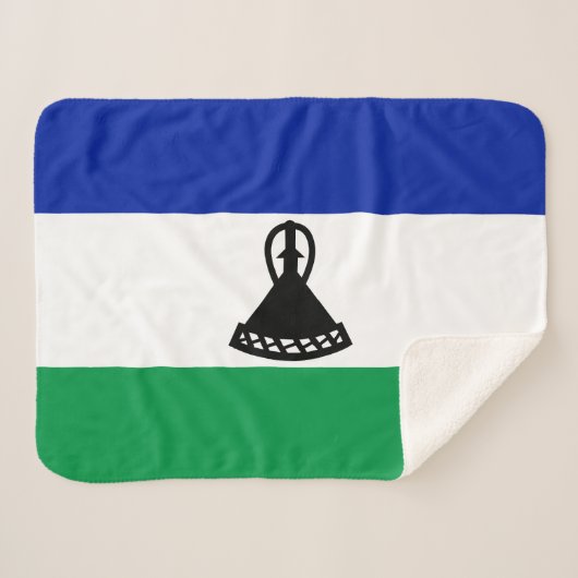 Lesotho-vlag Sherpa Deken (Voorkant (horizontaal))