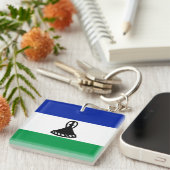Lesotho Vlag Sleutelhanger (Voorkant Rechts)