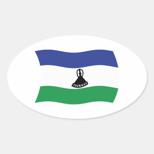 Lesotho Vlag Sticker (Voorkant)
