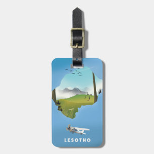 Lesotho Zuid-Afrika Ski poster Bagagelabel