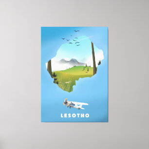 Lesotho Zuid-Afrika Ski poster Canvas Afdruk