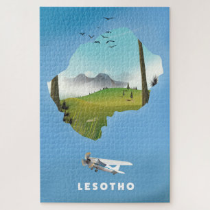 Lesotho Zuid-Afrika Ski poster Legpuzzel
