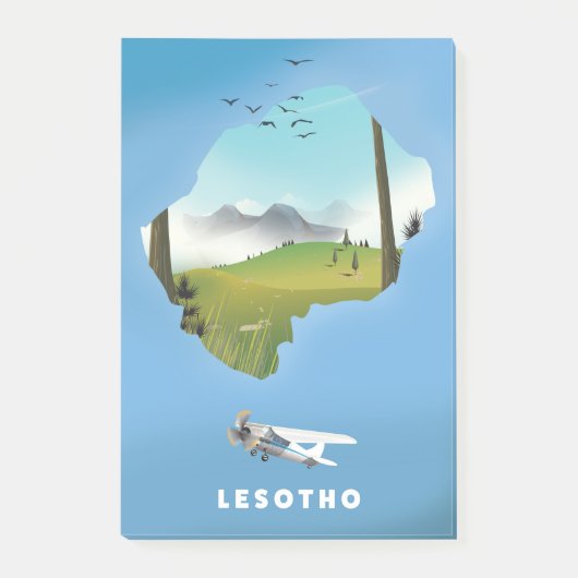 Lesotho Zuid-Afrika Ski poster Post-it® Notes (Voorkant)