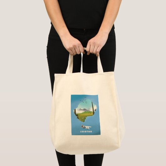 Lesotho Zuid-Afrika ski-poster Tote Bag (Voorkant (product))