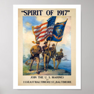 L'esprit de recrutement maritime de 1917 Poster
