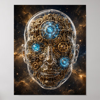 L'Esprit d'Horlogerie — Poster d'art de cerveau de