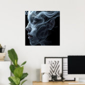 L'esprit d'une femme sur une affiche murale (Bureau à domicile)