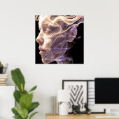 L'esprit d'une femme sur une affiche murale (Bureau à domicile)
