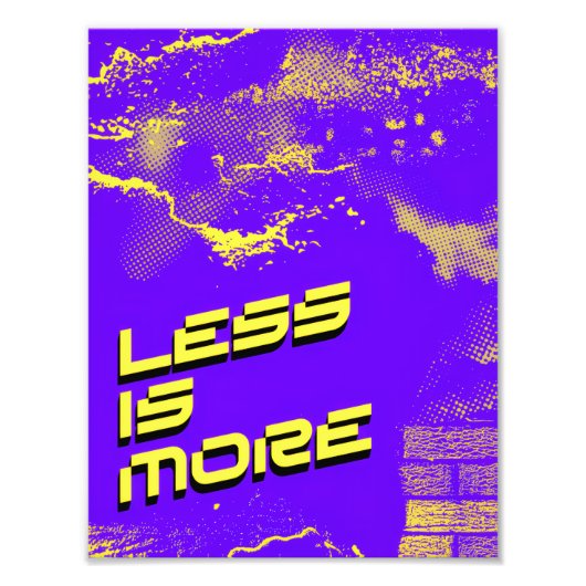 Less Is More – Minimalist Purple & yellow Poster (Devant)