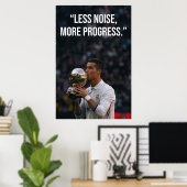 Less Noise More Progress Motivation Poster (Bureau à domicile)