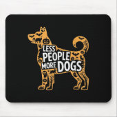Less People More Dogs Funny Halloween  Muismat (Voorkant)