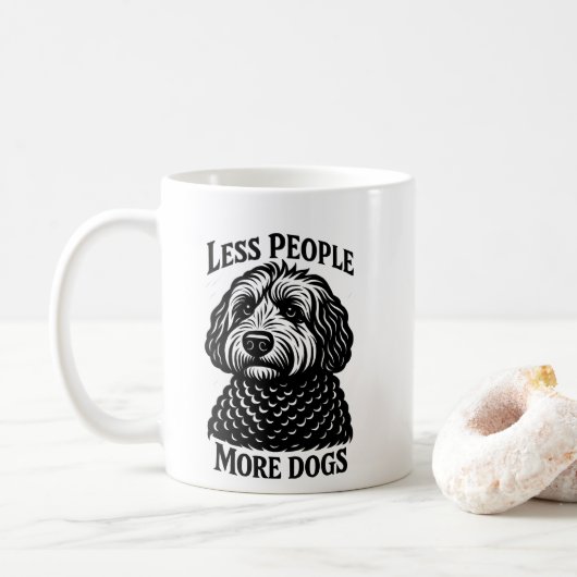 Less People More Dogs Mug - Golden Doodle (Avec donut)