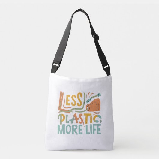 Less Plastic More Life – Eco Friendly Tote Bag (Voorkant)