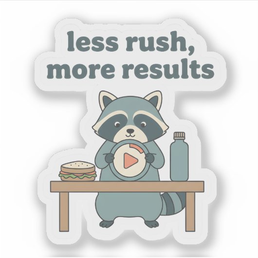 Less Rush More Results Sticker – Motivational  (Devant)