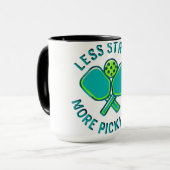 Less Stress More Pickleball Funny Player Mug (Devant gauche)