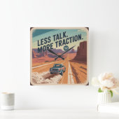 Less Talk. More Traction Vierkante Klok (Huis)