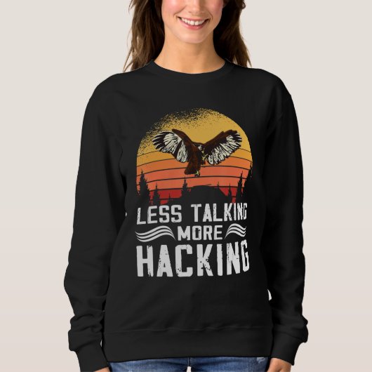 Less Talking more Hacking Sunset Falconer Falconry Trui (Voorkant)