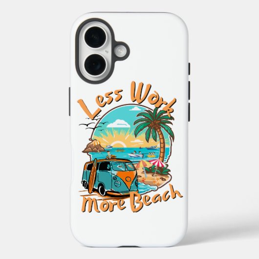 Less Work More Beach Case-Mate iPhone Case (Achterkant)