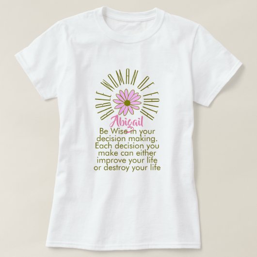 Lessen voor bijbelvrouwen van Faith Abigail Christ T-shirt (Design voorkant)