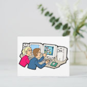 Lessen voor computerklasse briefkaart (Staand voorkant)