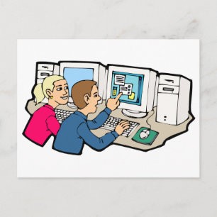 Lessen voor computerklasse briefkaart