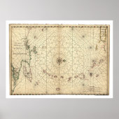 Lesser Antilles Map 1650 Poster (Voorkant)