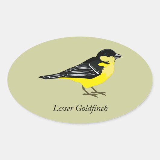 Lesser goudfinch ovale sticker (Voorkant)
