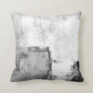 'Lessons' Abstract-kunstloods voor zwart-wit Kussen
