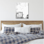 'Lessons' Abstracte zwart-witkunst Canvas Afdruk (Insitu (Slaapkamer))