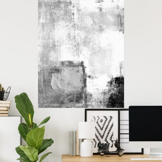 'Lessons' Abstracte zwart-witkunst Poster (Thuiskantoor)