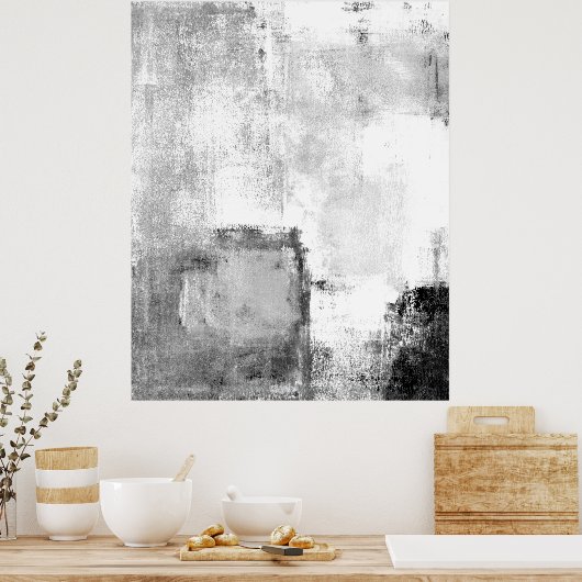 'Lessons' Abstracte zwart-witkunst Poster (Keuken)