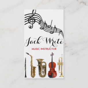 Lessons Instrument Muziek Docent Zakelijk Visitekaartje