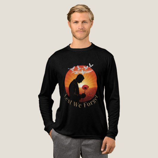 Lest We Forget – Remembrance Day Tribute Long Slee Tri-Blend Shirt (Voorkant)