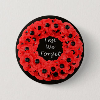 Lest we vergeten (papaver) ronde button 5,7 cm
