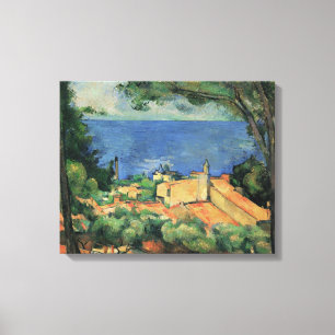 L'Estaque Met Rode Daken - Paul Cezanne - c1883 Canvas Afdruk