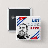 Let Cuba Live Vierkante Button 5,1 Cm (Voorkant /achterkant)