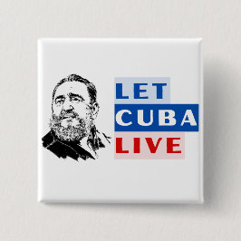Let Cuba Live Vierkante Button 5,1 Cm