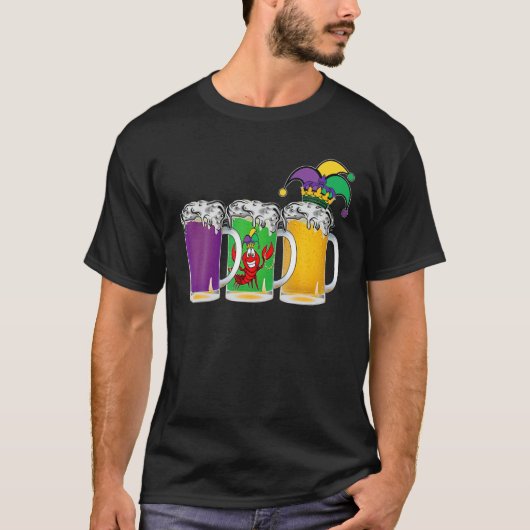 Let Day Drink Unieke Mardi Gras Jester Funny Crawf T-shirt (Voorkant)