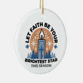 Let Faith Shine Bright: het thema van de winter Keramisch Ornament (Rechts)