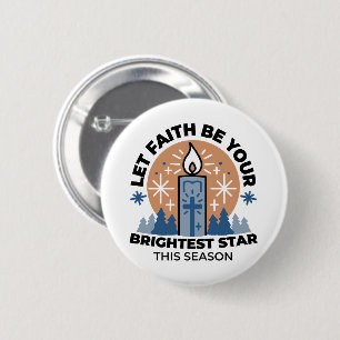 Let Faith Shine Bright: het thema van de winter Ronde Button 5,7 Cm