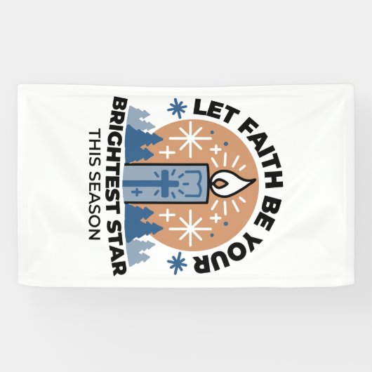 Let Faith Shine Bright: het thema van de winter Spandoek (Horizontaal)