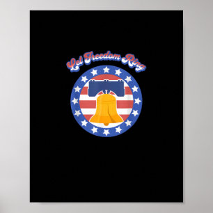 Let Freedom Ring 4 juli Gezegde Amerikaanse vlag Poster