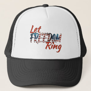 Let Freedom Ring Flag Typography Patriotic Trucker Pet