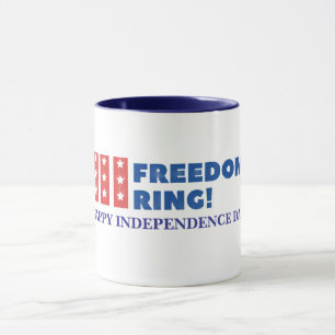 "Let Freedom Ring" schittert door patriottisch geb Mok