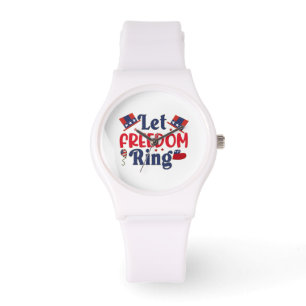Let Freedom Ring - Sportief wit silicium Horloge