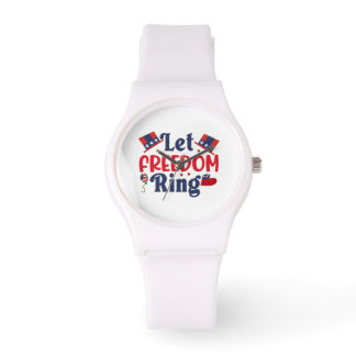 Let Freedom Ring - Sportief wit silicium Horloge