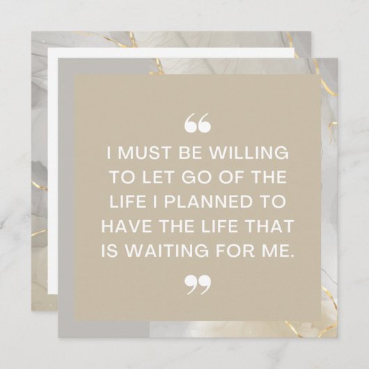 Let Go Life I Carte d'affirmation positive prévue (Devant / Derrière)