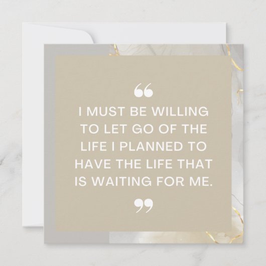 Let Go Life I Carte d'affirmation positive prévue (Devant)