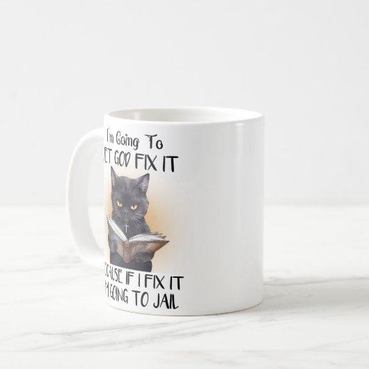 Let God Funny Cat Mug (Devant gauche)