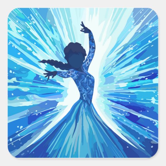 Let It Go Vierkante Sticker (Voorkant)